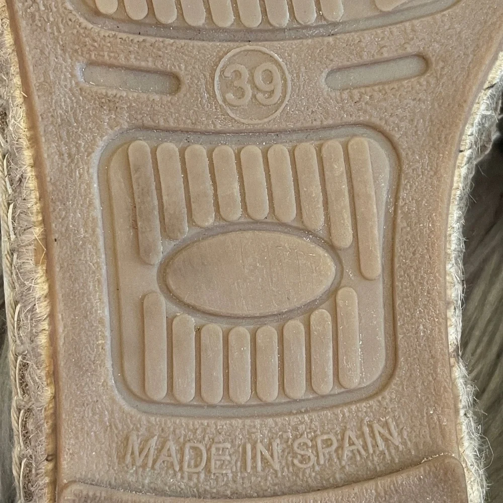 EUC Anthropologie Maypol Selena Pebbled Leather Espadrille Flats Size EU 39
